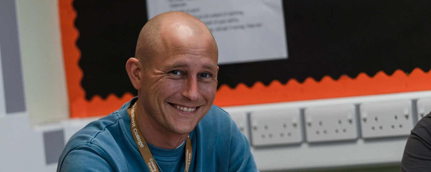 Mature student in a classroom